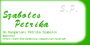 szabolcs petrika business card